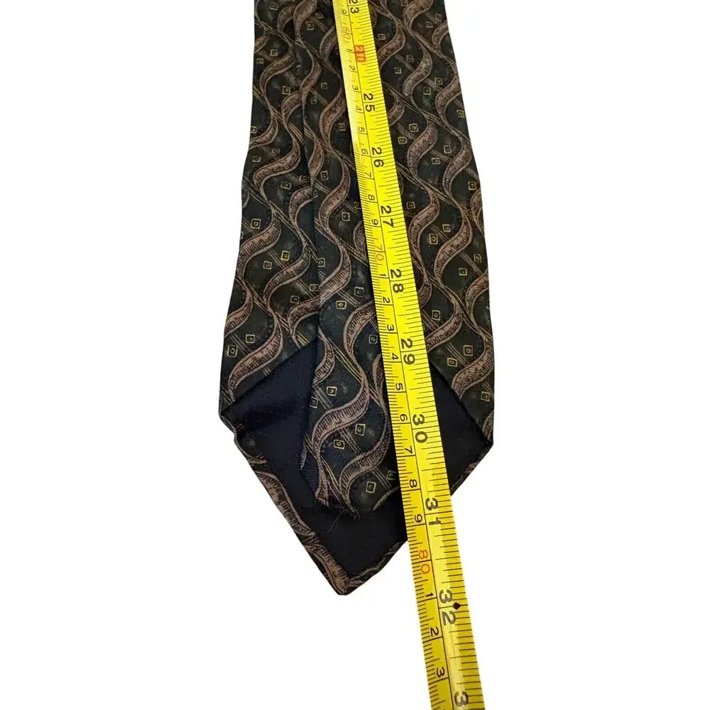 Vintage Natural Exchange by Alexander Lloyd Men’s Silk Necktie Brown Geometric